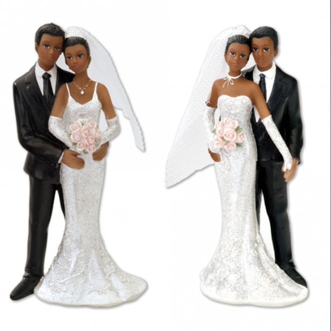 Club Green Black Bride & Groom Standing Cake Topper 2 Assorted H.130mm - 4 per pack