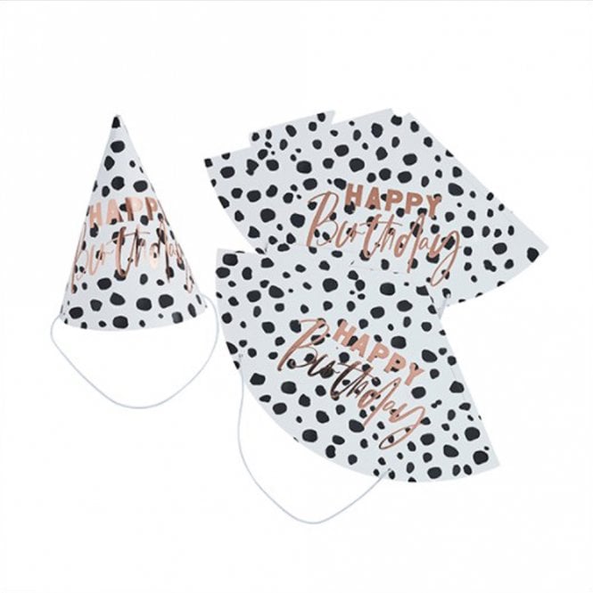 Club Green Dalmatian Happy Birthday Party Hats - Pack of 10