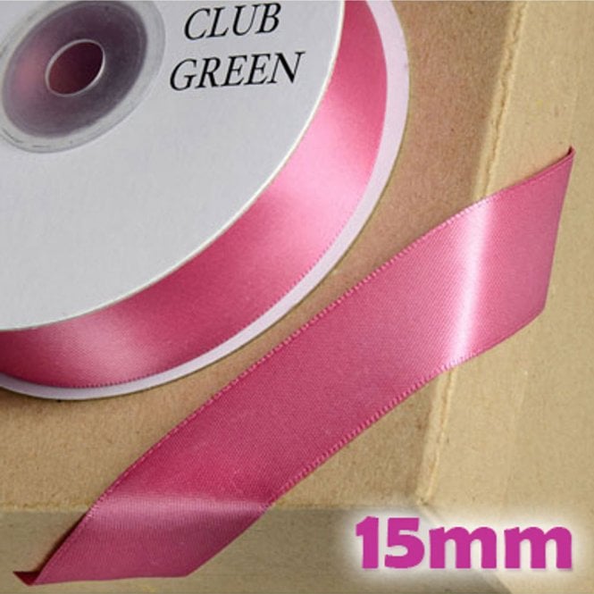 Club Green Dusky Pink Satin Ribbon 15mmx25m
