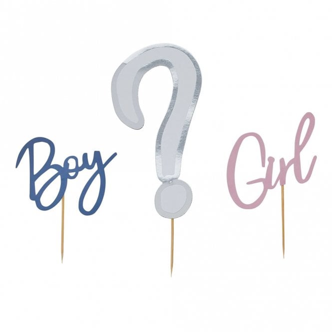 Club Green Gender Reveal Cake Topper Set Of 3
