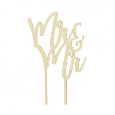 Gold Acrylic Cake Topper - MR & MR