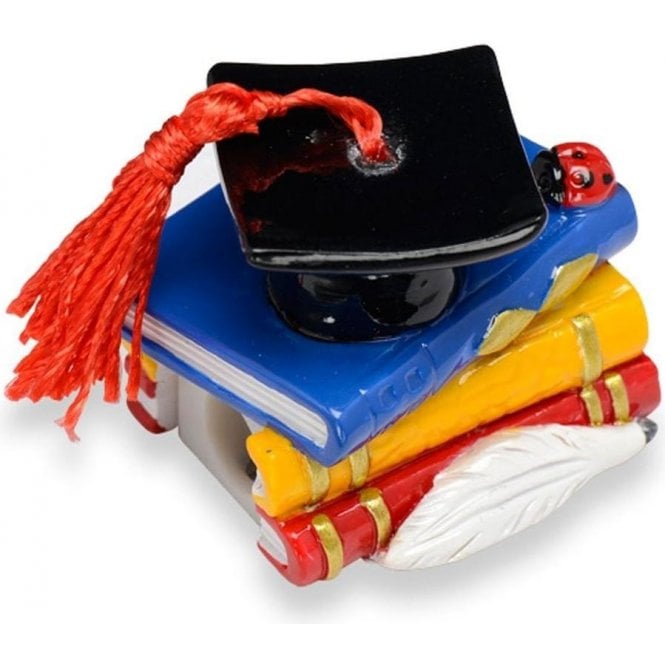 Club Green Graduation Resin Book/Graduation Hat Cake Figurine/Topper & Sharpner