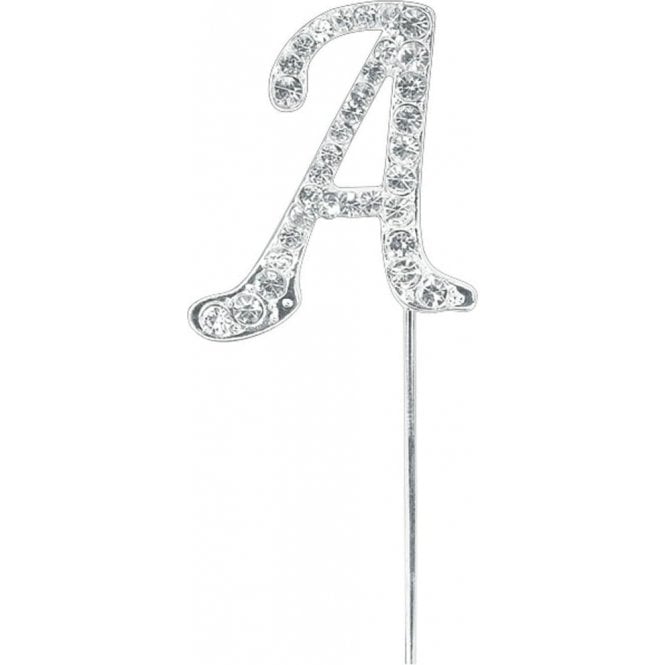 Club Green Letter A - Diamante Pick Cake Topper