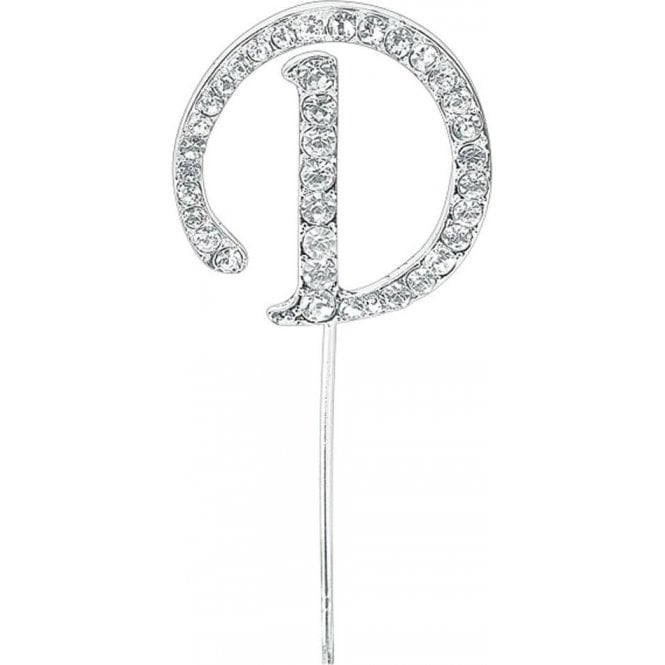 Club Green Letter D - Diamante Pick Cake Topper