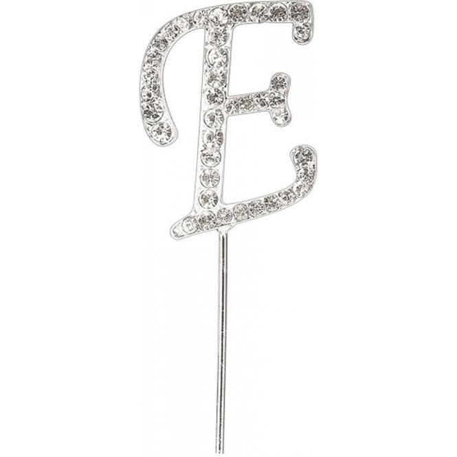 Club Green Letter E - Diamante Pick Cake Topper