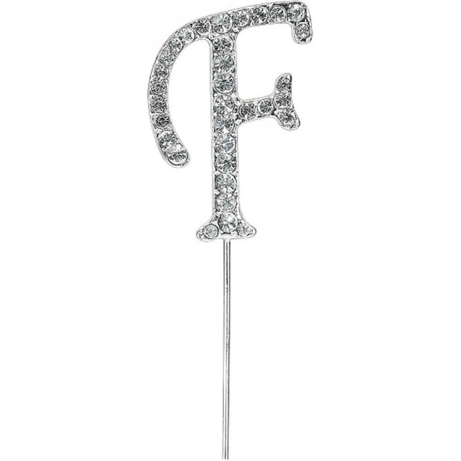 Club Green Letter F - Diamante Pick Cake Topper