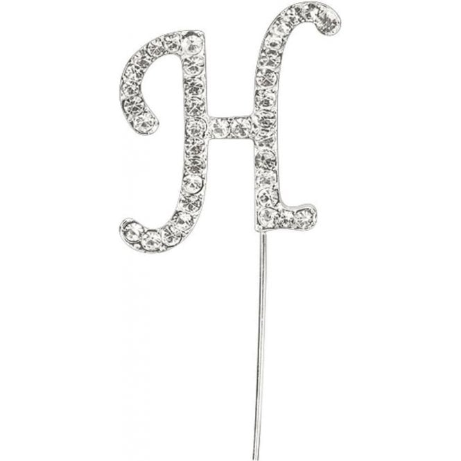 Club Green Letter H - Diamante Pick Cake Topper
