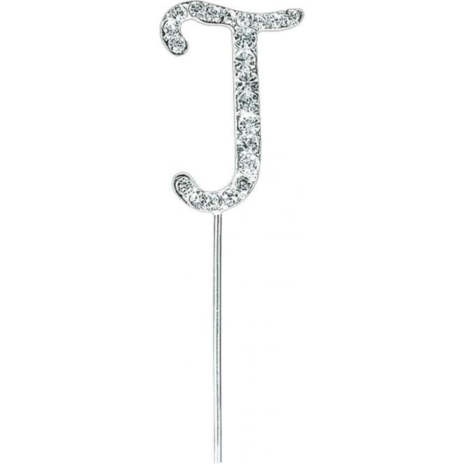 Club Green Letter J - Diamante Pick Cake Topper