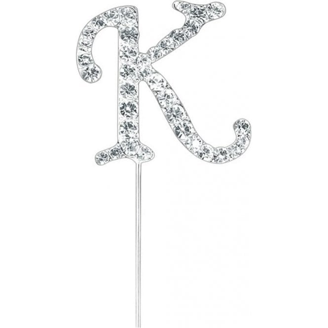 Club Green Letter K - Diamante Pick Cake Topper