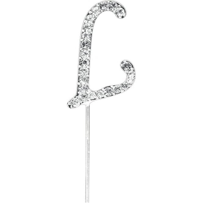 Club Green Letter L - Diamante Pick Cake Topper