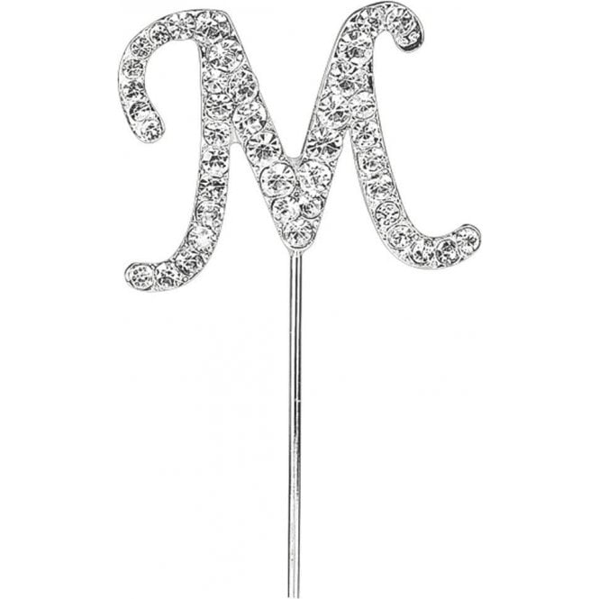 Club Green Letter M - Diamante Pick Cake Topper