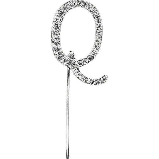 Club Green Letter Q - Diamante Pick Cake Topper
