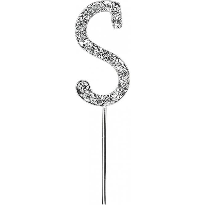 Club Green Letter S - Diamante Pick Cake Topper