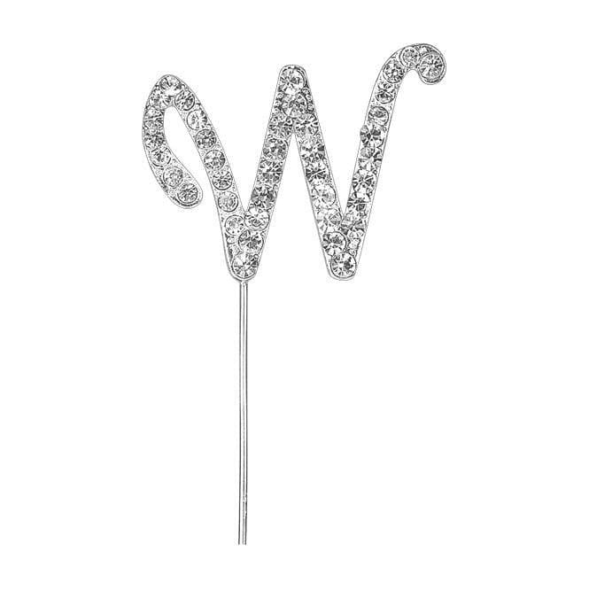 Club Green Letter W - Diamante Pick Cake Topper