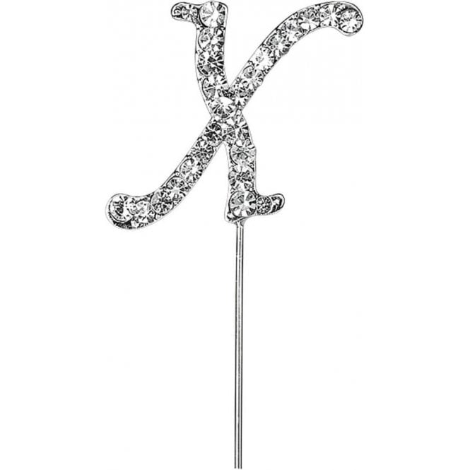 Club Green Letter X - Diamante Pick Cake Topper