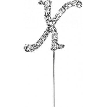 Letter X - Diamante Pick Cake Topper