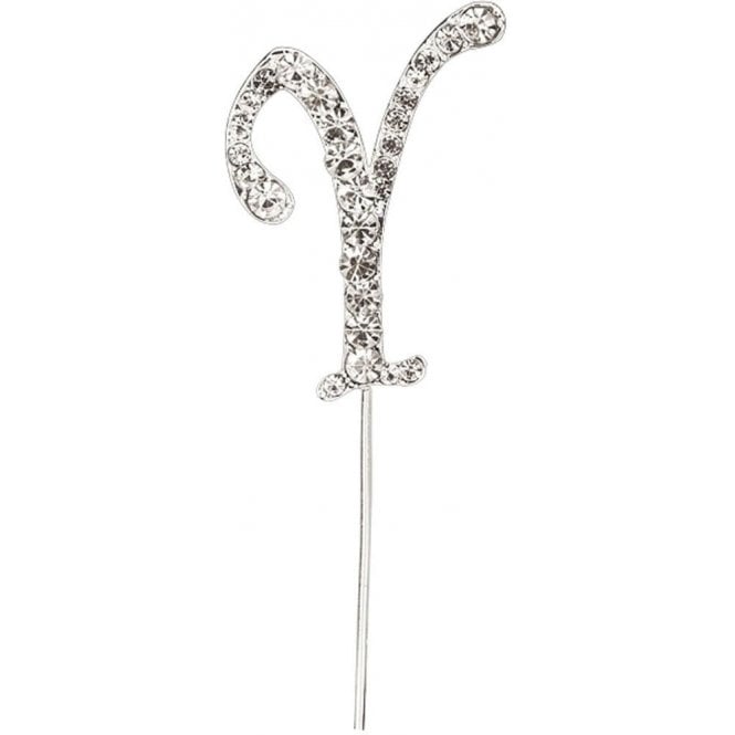 Club Green Letter Y - Diamante Pick Cake Topper