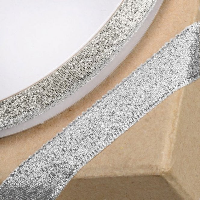 Club Green Lurex Ribbon Metallic Silver - 12mm x 25M