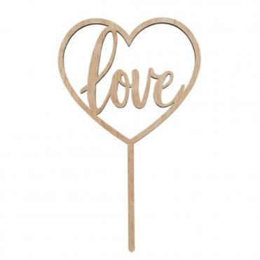 Wooden cake topper- LOVE