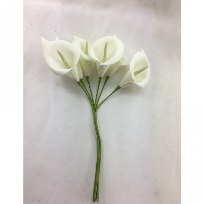 Colour Fast Ivory - Foam Calla Lilly Cake Decoration - Bunch of 6