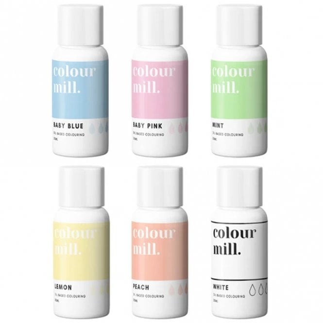 Colour Mill Next Generation Oil Based Food Colouring 100ml - Pastel Colours Pack Of 6