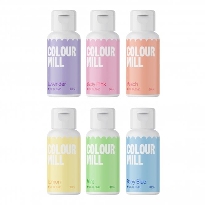 Colour Mill Next Generation Oil Based Food Colouring 20ml - Pastel Colours Pack Of 6 (New Packaging)