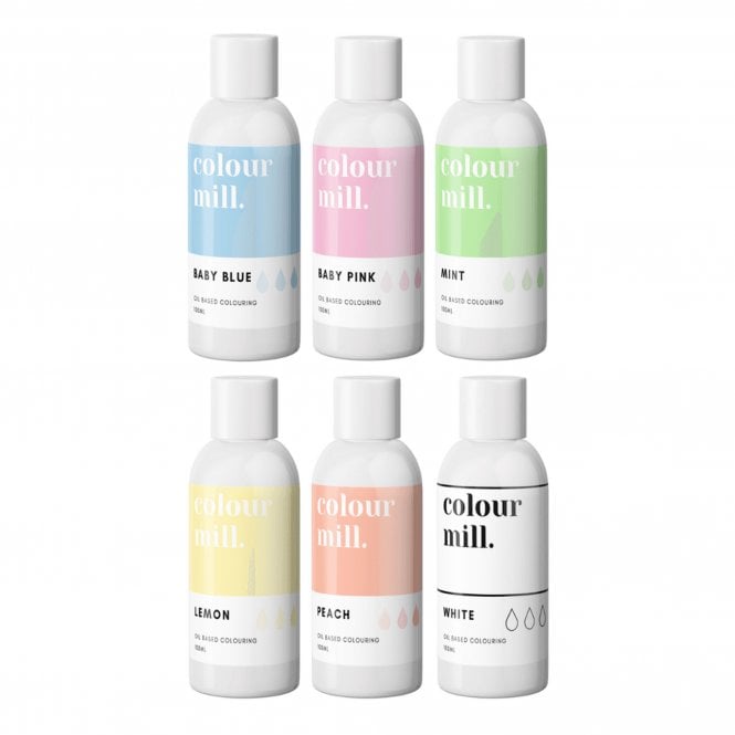 Colour Mill Next Generation Oil Based Food Colouring 20ml - Pastel Colours Pack Of 6