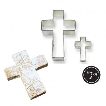 Cross Metal Cookie & Cake Cutter - Set Of 2