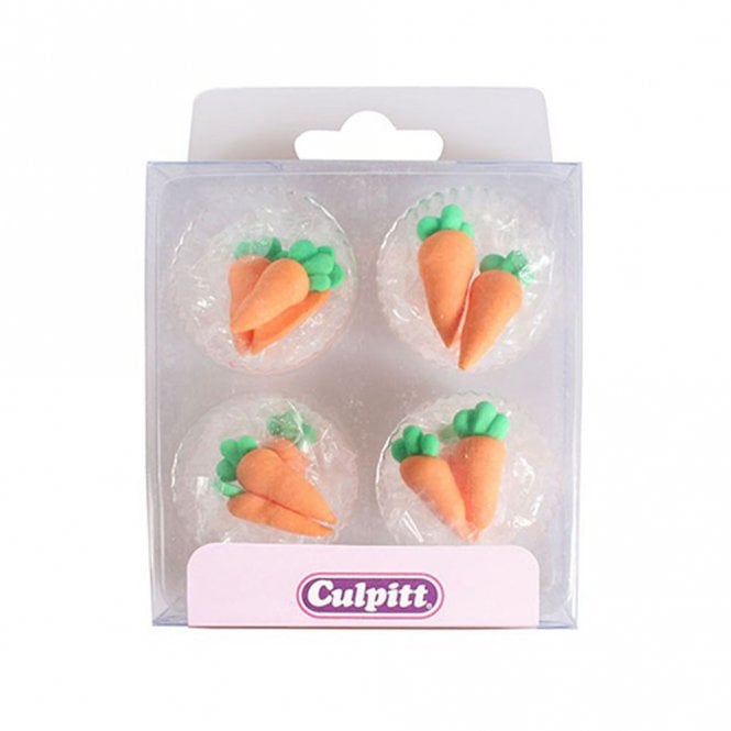 Culpitt Carrot Edible Sugar Decorations - 12 pieces