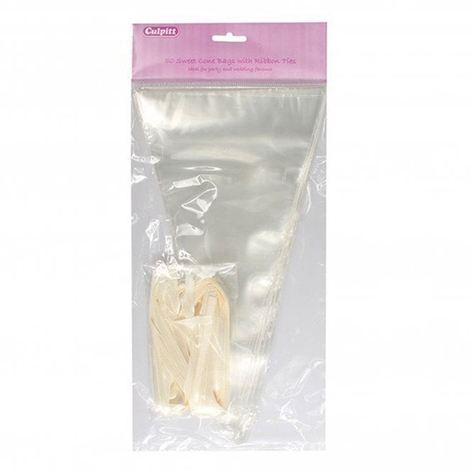 Culpitt Clear Sweet Cone Bags - 50 pieces