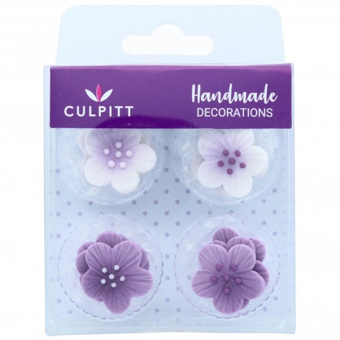 Culpitt Lilac Flower Edible Sugar Pipings - Pack of 12