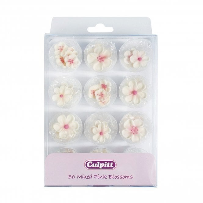 Culpitt Mixed Pink Blossoms Edible Sugar Decoration - 36 pieces