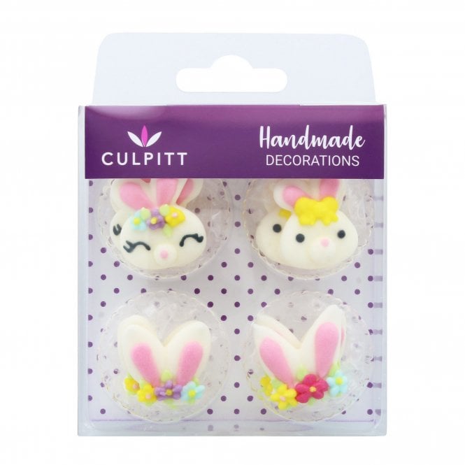 Culpitt Sugar Bunny Collections - Premium Easter Sugar Decorations (Pack of 12)