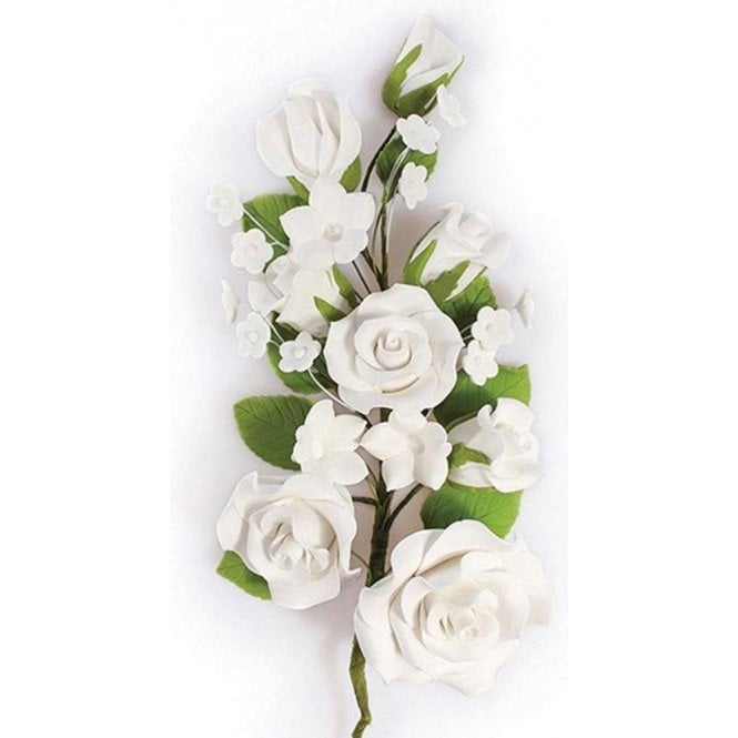 Culpitt White Rose Spray - Handmade Gumpaste/Sugar Flower 178mm