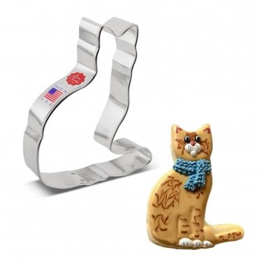 Curious Cat with Tail Cookie Cutter – Purrfectly Sweet!
