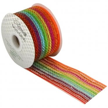 Deco Mesh Metallic Rainbow 63mm x 10m Pattern No.271