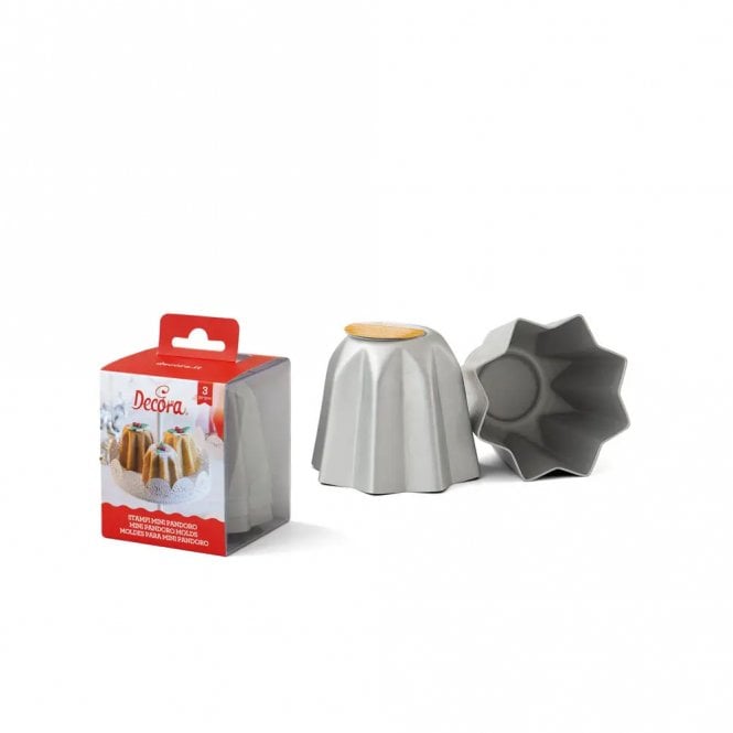Decora 3 Anodised Aluminium Mini-Pandoro Mould Set