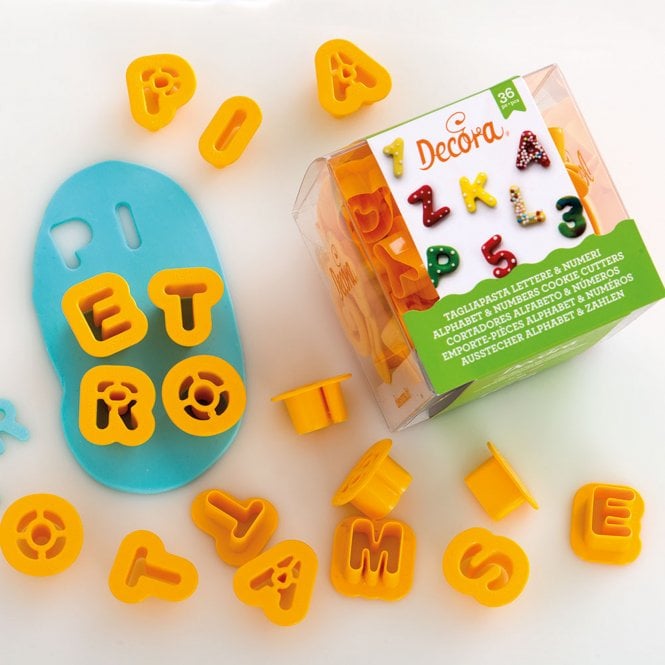 Decora Alphabet & Number Cookie/Fondant Cutters 2 x 1.6cm - Set of 36