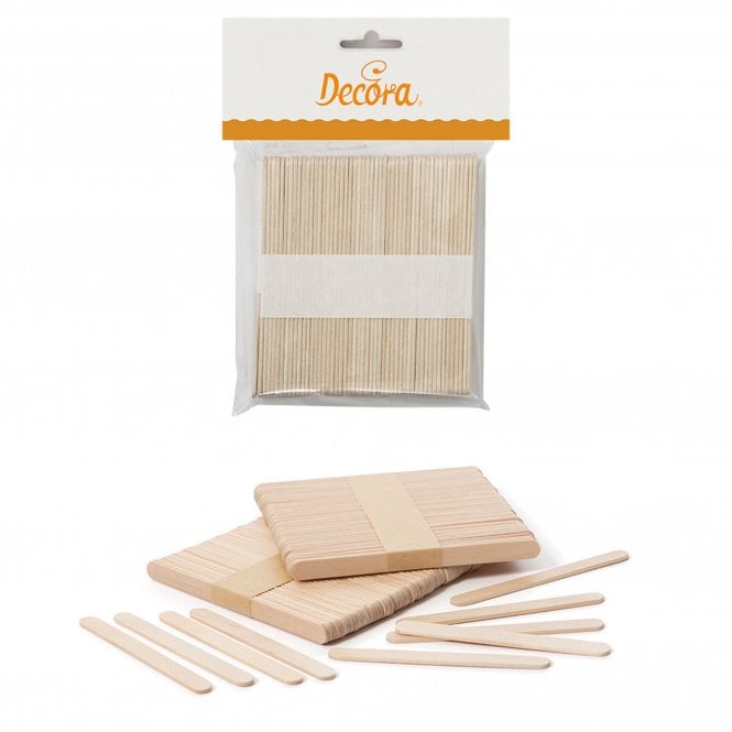 Decora Birch Wooden Ice Cream Cakesicle Sticks - Pack of 100 (10x H93mm)