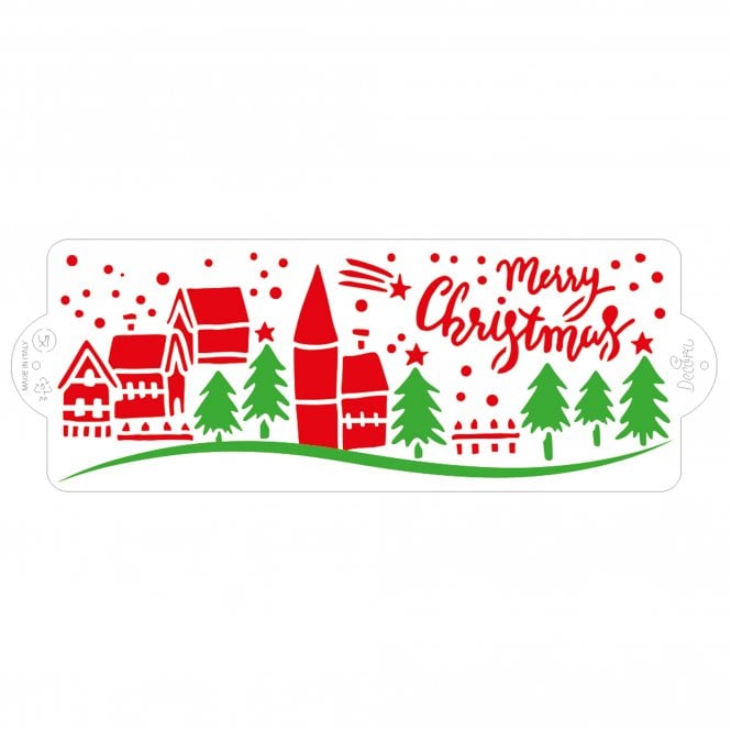 Decora Christmas Landscape Stencil 10x28cm
