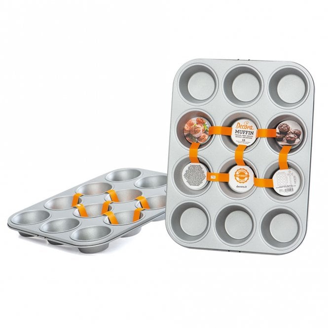 Decora Cupcake/Muffin Pan of 12, Non-Stick Steel