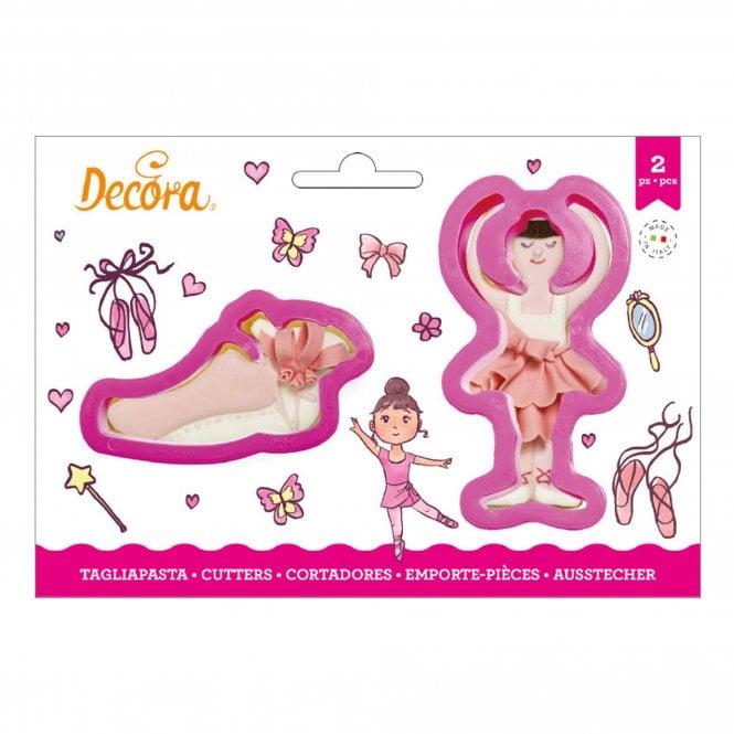 Decora Dancer And Ballet Slipper Plastic Cookie Cutters Set Of 2