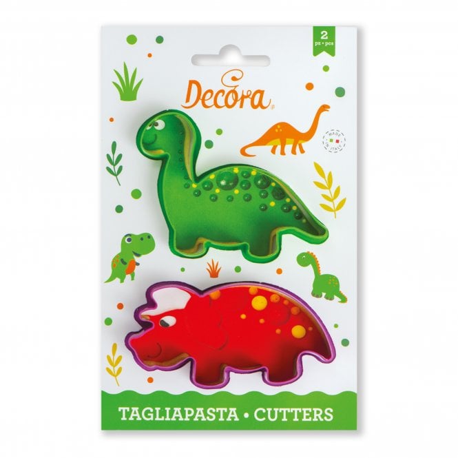 Decora Dino Cookie Cutters Set Of 2 In Plastic