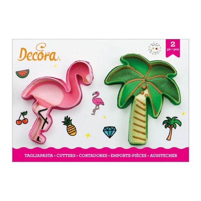 Decora Flamingo and Palm Cookie Cutters