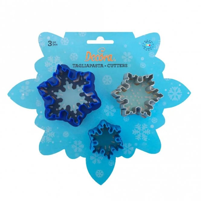 Decora Frozen Snowflake Plastic Cookie Cutter - Set Of 3