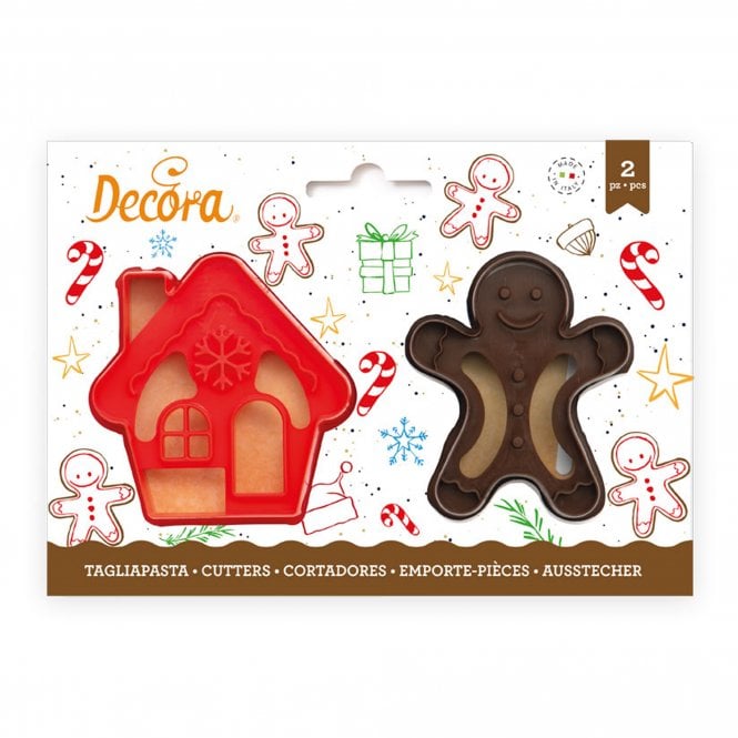 Decora Gingerbread Man & House Cookie Cutter Set