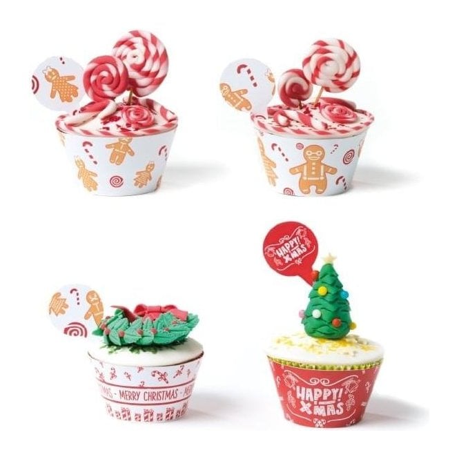 Decora Gingerbread with Picks - 12 Cupcake Kit
