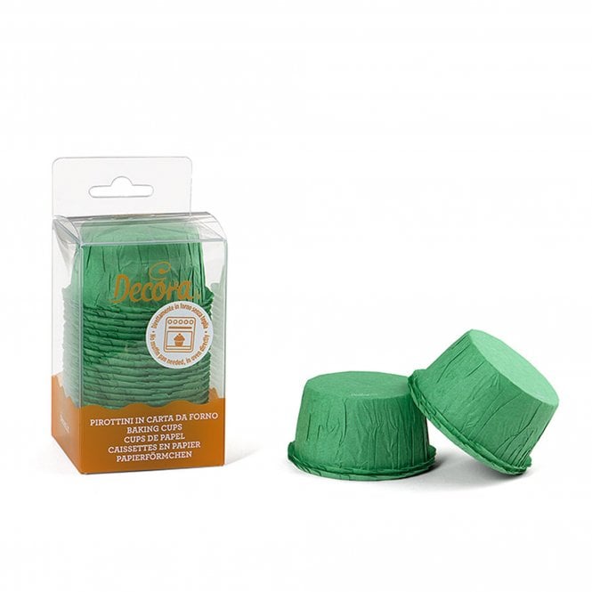 Decora Green Ruffled Baking Cupcake Cases - Pack Of 25