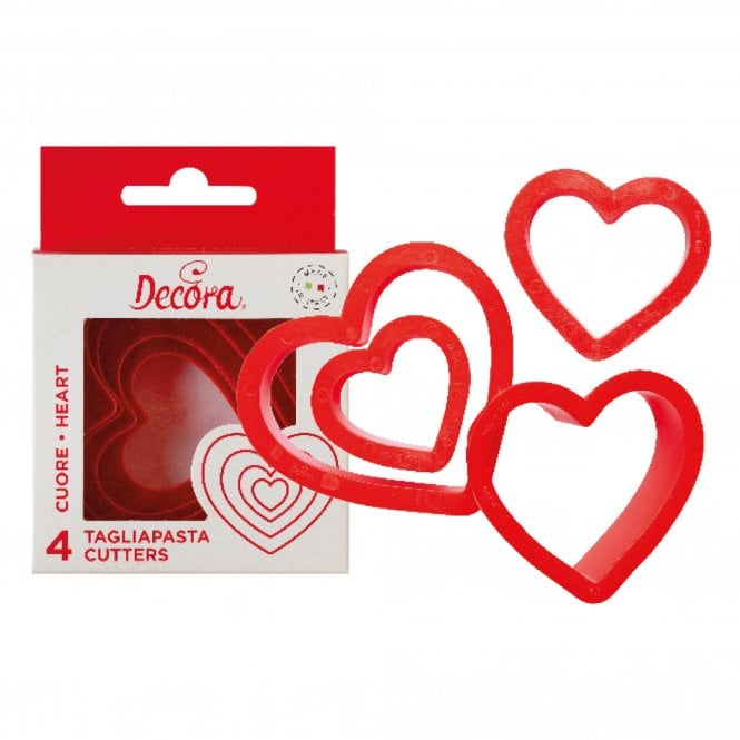 Decora Heart Cookie/Icing Cutters, Set of 4