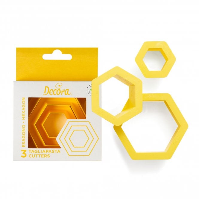 Decora Hexagon Cookie/Icing Cutters, Set of 3